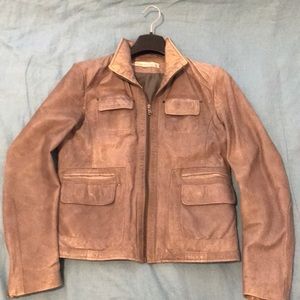 Kenneth Cole Gray Leather Jacket